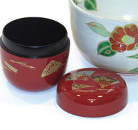 Japanese Powdered Tea Caddy - Red