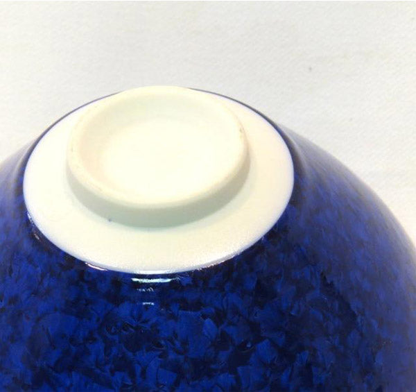 Japanese Mat Cha Tea Bowl - Blue Crystal