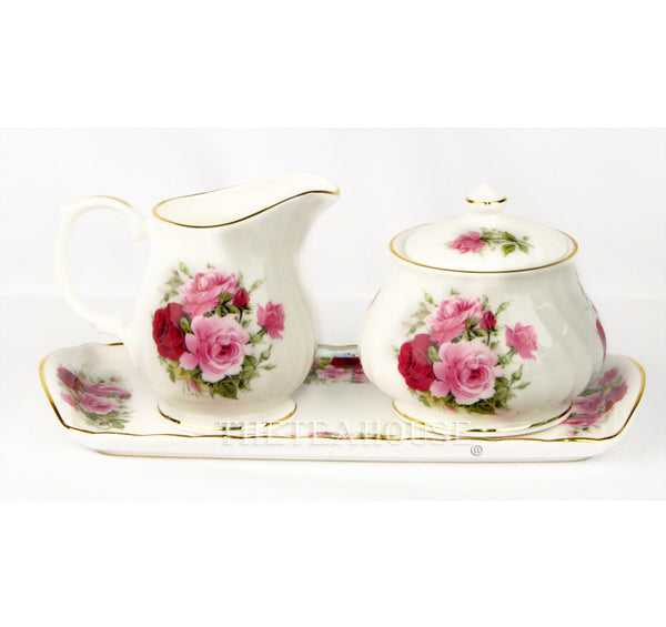 Summer Rose Sugar, Creamer and Tray<br />**Sorry - Sold Out**
